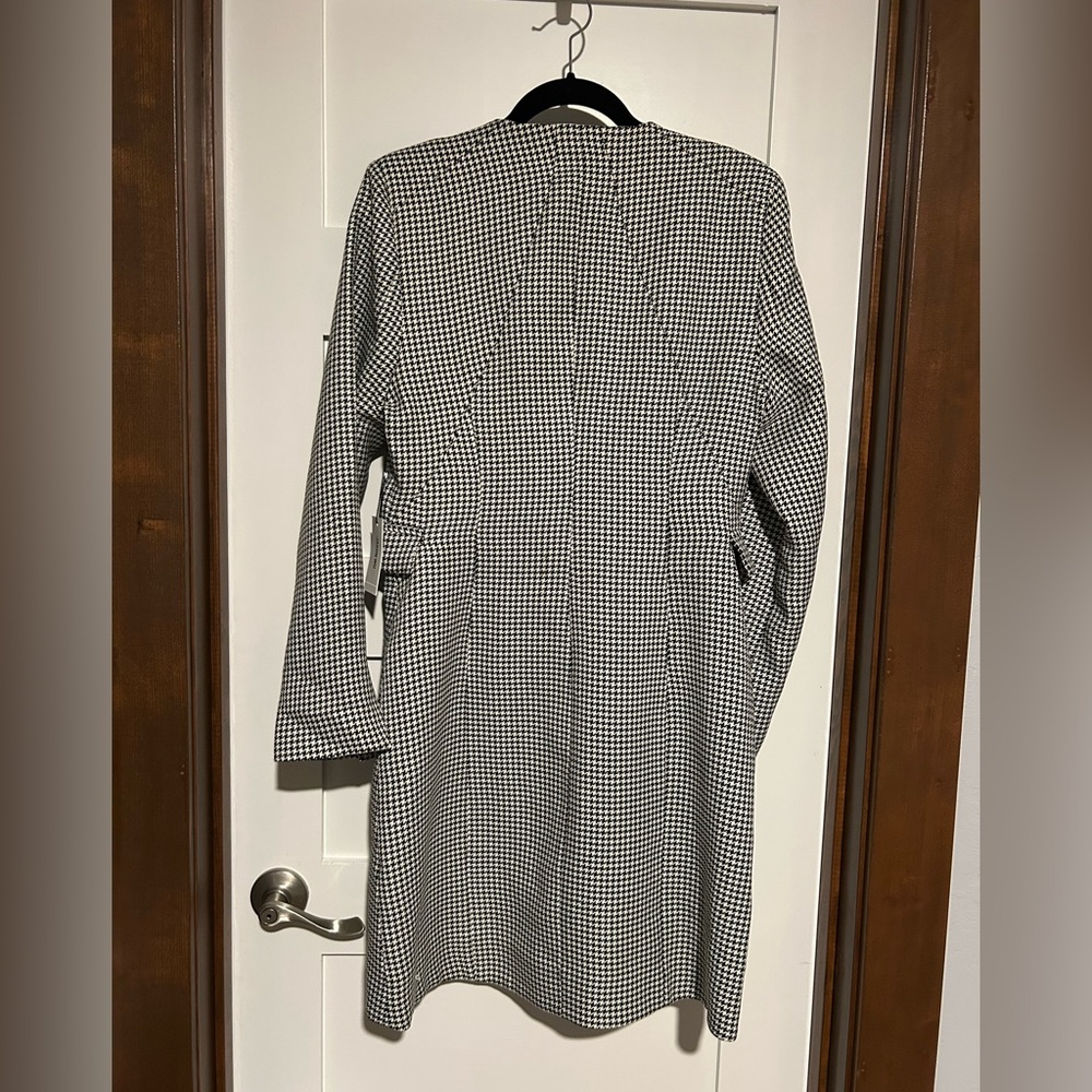 Jason Wu Black White Houndstooth Wrap Blazer Dress Size Large New - Picture 3 of 7